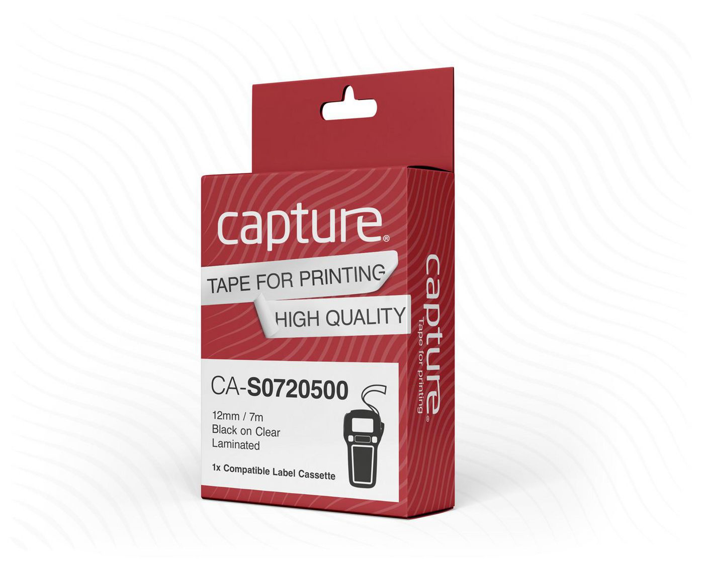 Image of Capture CA-S0720500 label-making tape Black on transparent