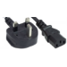 Manhattan Power Cord/Cable, UK 3-pin plug to C13 Female (kettle lead), 1.8m, 10A, Black, Lifetime Warranty, Polybag