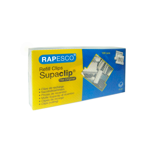Image of Rapesco Supaclip 60 document clip Stainless steel 100 pc(s)