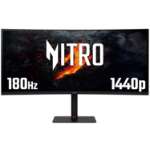 Acer Nitro XV5 Nitro XV345CURV3 curved ultra-wide gaming monitor - 34", 21:9, 1000R curve, UltraWide Quad HD, 180Hz, 0.5ms, AdaptiveSync, HDR 10, HDMI, DP & USB-C