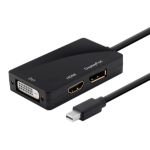 Monoprice 12744 video cable adapter Mini DisplayPort DisplayPort + DVI + HDMI Black