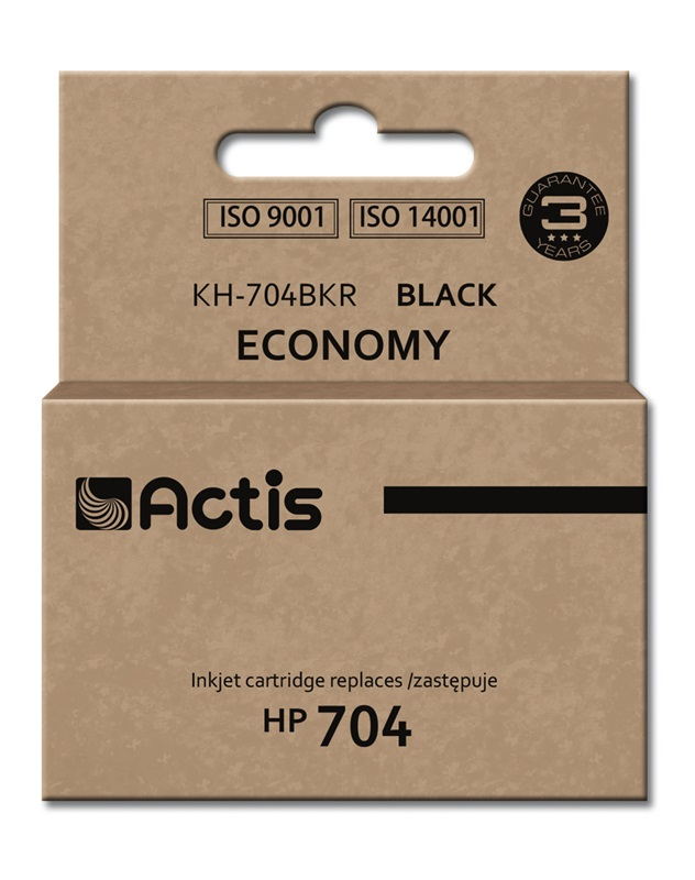 Actis KH-704BKR ink (replacement for HP 704 CN692AE; Standard; 15 ml; black)