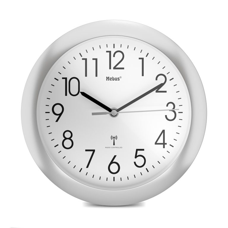 Image of Mebus 52451 - Digital wall clock - Round - White - Plastic -...