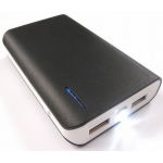 LMS Power Bank - Portable USB/Mini USB Charger 6000mAh with Light - Black