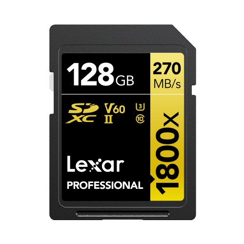 LSD1800128G-BNNNG LEXAR 128GB Lexar Professional 1800x SDHC UHS-II Card