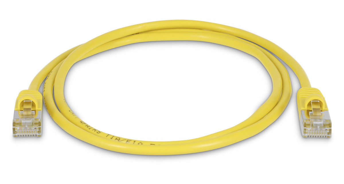 EU Product - Ultra Slim Round Ethernet Cat 7 Patchkabel gelb - Cable - Network thumbnail