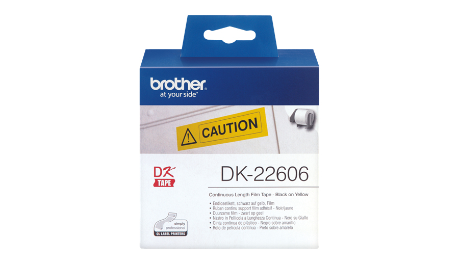 Image of Brother DK-22606 DirectLabel Etikettes yellow 62mm x 15,24m for...