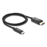 DeLOCK Coaxial USB Type-C to DisplayPort cable (DP Alt Mode) 4K 60 Hz with braided coating 1 m