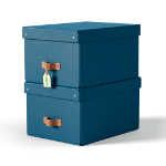 Leitz Puro Storage Box with lid, medium, 17L, 100% recycled card, pack of 2