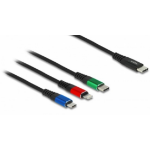 DeLOCK USB Charging Cable 3 in 1 USB Type-Câ„¢ to Lightningâ„¢ / Micro USB / USB Type-Câ„¢ 30 cm