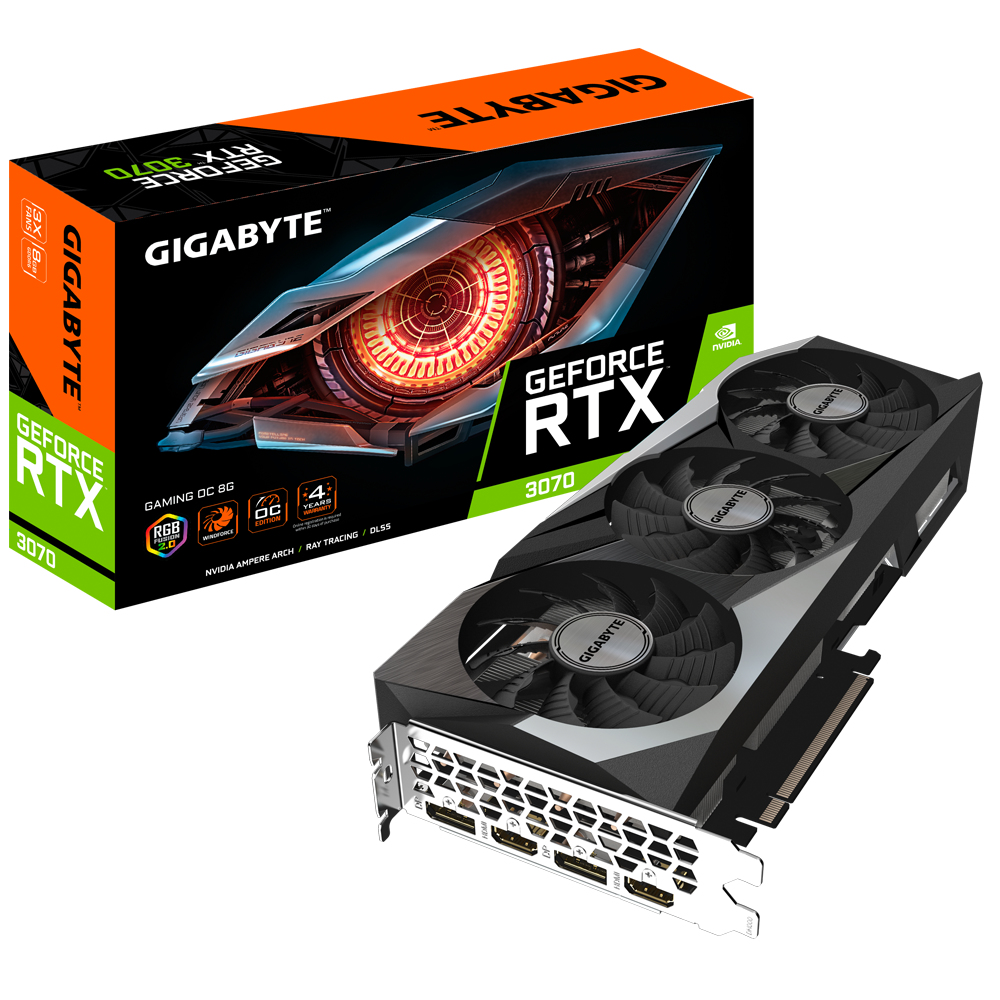 Image of Gigabyte GAMING GeForce RTX 3070 OC 8G (rev. 2.0) NVIDIA 8 GB GDDR6