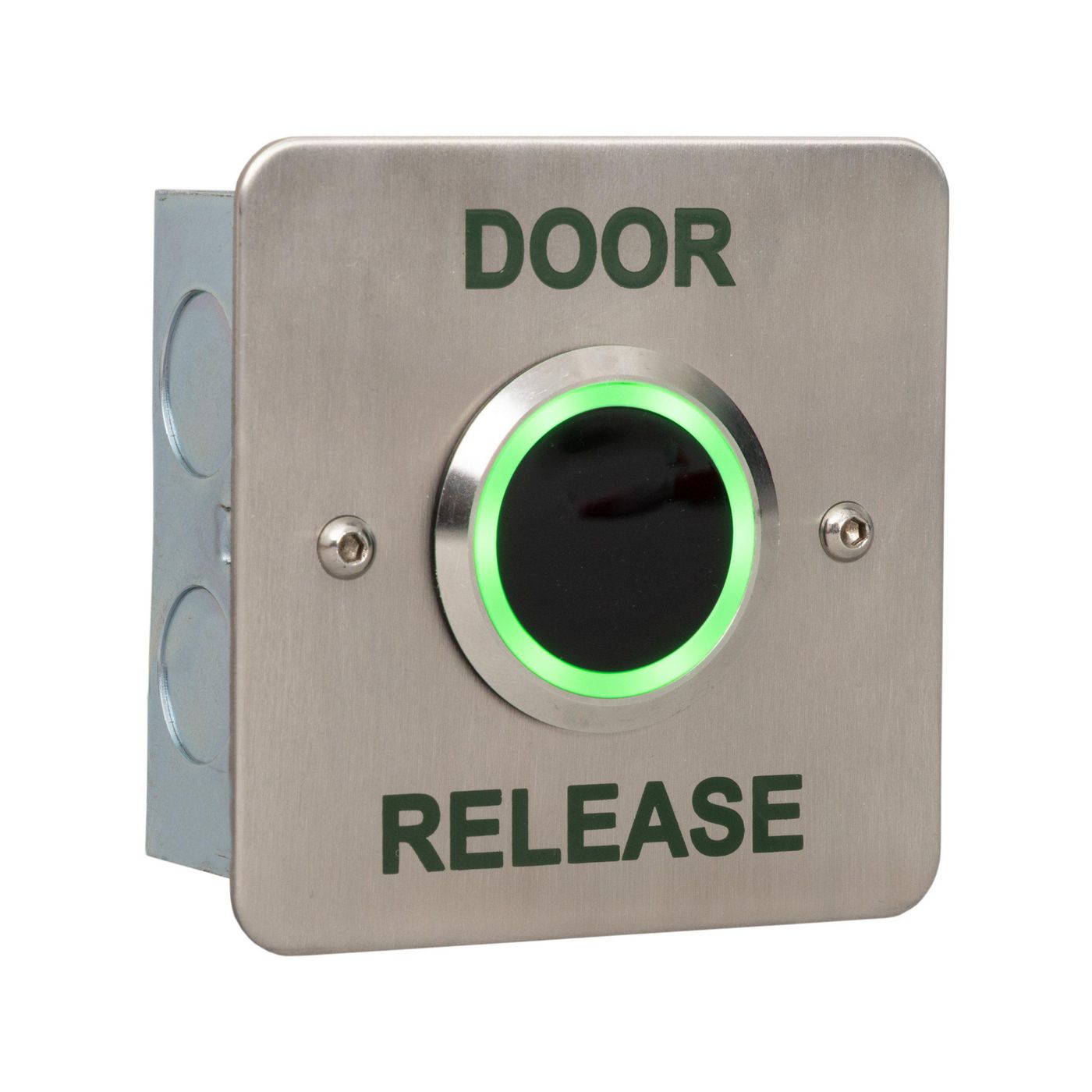 Hands Free  operation - DOOR  RELEASE - Stainless Steel  plate and Sensor (illuminated) surface mounted. Includes range adjustment and