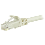 StarTech.com Câble réseau Cat6 Gigabit UTP sans crochet de 15m - Cordon Ethernet RJ45 anti-accroc - M/M - Blanc