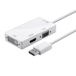 Monoprice 12800 video cable adapter 70.9" (1.8 m) DisplayPort VGA + HDMI + DVI White