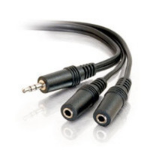 C2G 6ft 3.5mm Stereo M / 3.5mm Stereo F Y-Cable audio cable 70.9" (1.8 m) 2 x 3.5mm Black