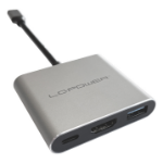 LC-Power LC-HUB-C-MULTI-4-V2 interface hub USB Type-C 5000 Mbit/s Zilver, Zwart