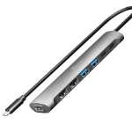 j5create JCH3007 USB-C® 7-Port Hub, Black/Grey