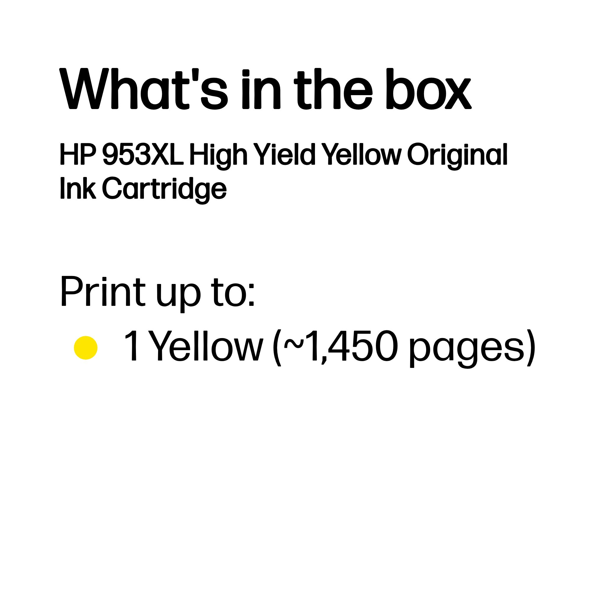 HP 953XL Original Ink Cartridge High Yield Yellow F6U18AE