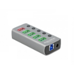 DeLOCK 63263 interface hub USB 3.2 Gen 1 (3.1 Gen 1) Type-B 5000 Mbit/s Grijs