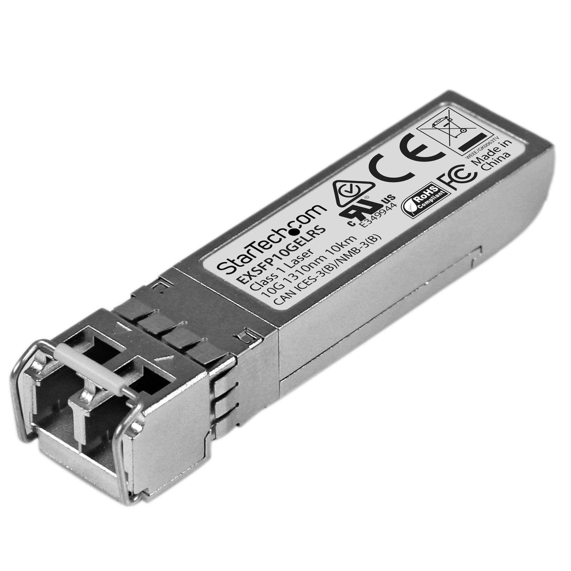 StarTech.com EXSFP10GELRS Compatible 10G SFP+ 10 km Transceiver StarTech.com EXSFP10GELRS Compatible 10G SFP+ 10 km Transceiver