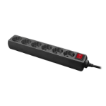 LogiLink LPS202B power extension 1.4 m 6 AC outlet(s) Black