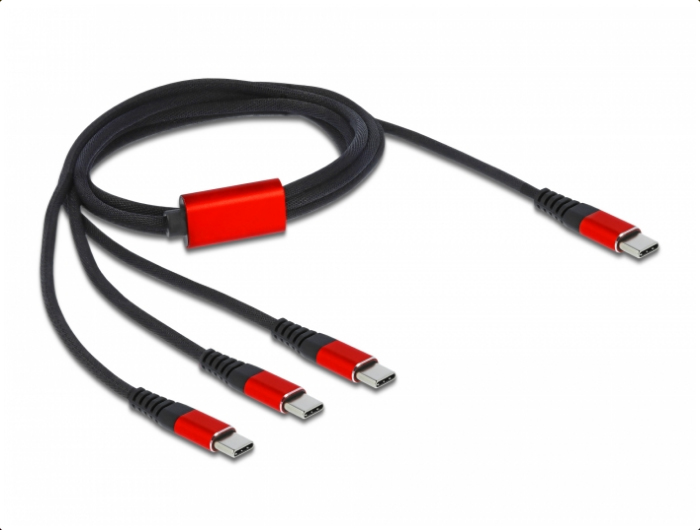 EU Product - USB Ladekabel 3 in 1 USB Type-C zu 3 x USB Type-C 1m thumbnail