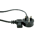Cablenet 2m UK (5 Amp) - Right Angle IEC C13 Black PVC 0.75mm Power Leads