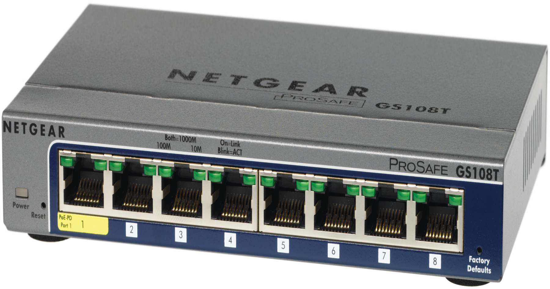 NETGEAR GS108T-200AUS, 8-PORT FULL DUPLEX GIGABIT SMART SWITCH