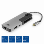 ACT USB-C docking station voor 1 HDMI monitor, ethernet, 3x USB-A, PD pass-through