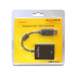 DeLOCK 61848 video kabel adapter 0,125 m VGA (D-Sub) DisplayPort Zwart