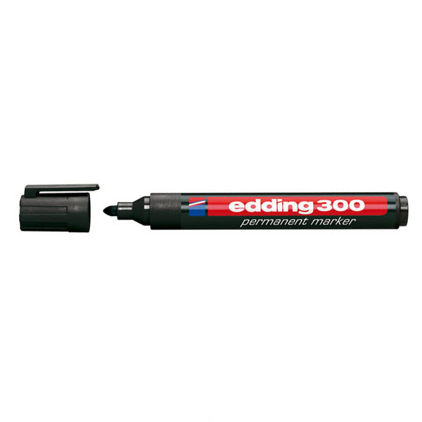 Edding 300 Permanent Bullet Tip Marker Black (Pack of 10) 300-001