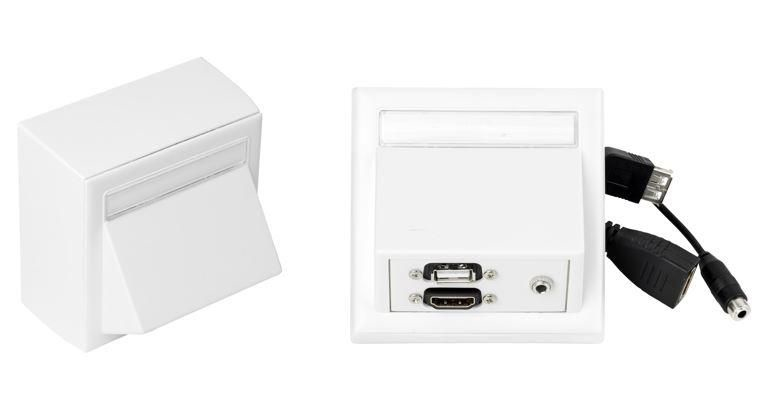 Image of Vivolink WI221260 socket-outlet HDMI + USB A + 3.5mm White