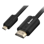 Sharkoon 1m, HDMI/Micro HDMI HDMI cable HDMI Type A (Standard) HDMI Type D (Micro) Black