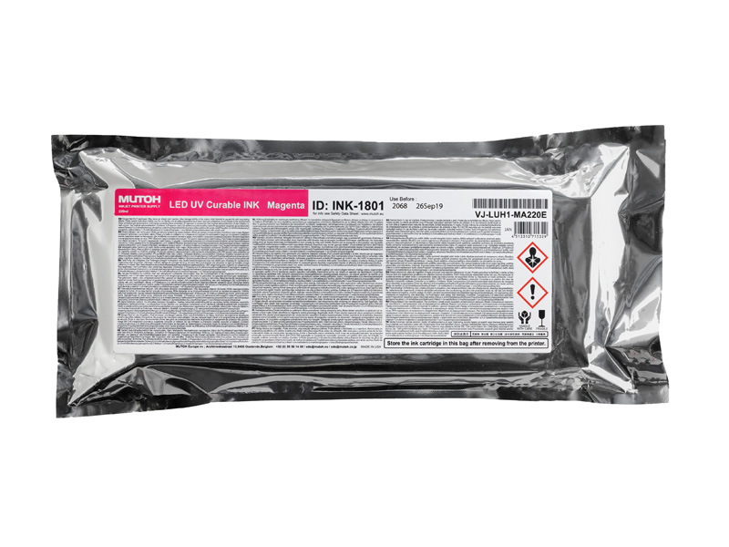 Mutoh 220 ml UH21 LED UV Ink Cassette Magenta