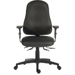 Teknik Ergo Comfort High Back PU Ergonomic Operator Office Chair with Arms Black - 9500-PU/0270 DD