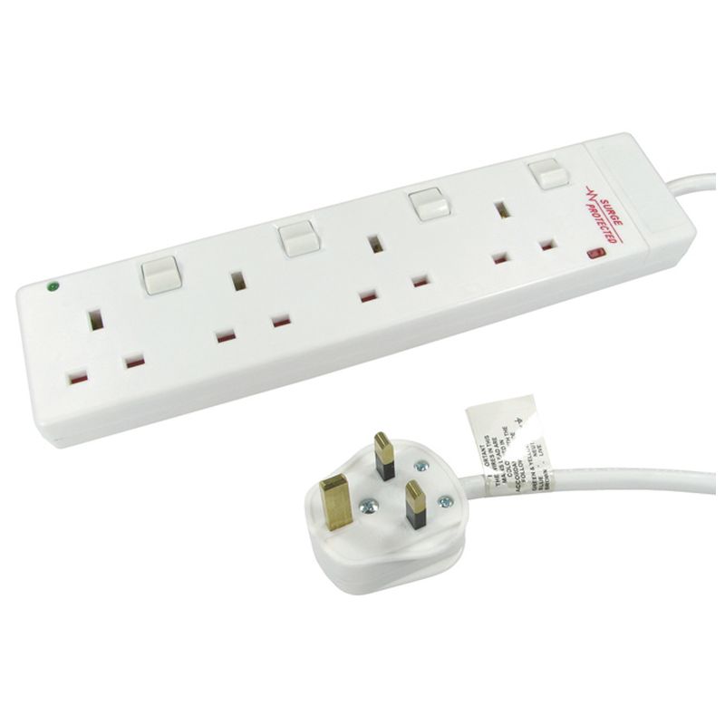 Image of FDL 4 WAY SURGE PROTECTED INDIVIDUALLY SWITCHED GANG STRIP-2M