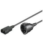 Microconnect PE130150 power cable Black 1.5 m C14 coupler Power plug type F