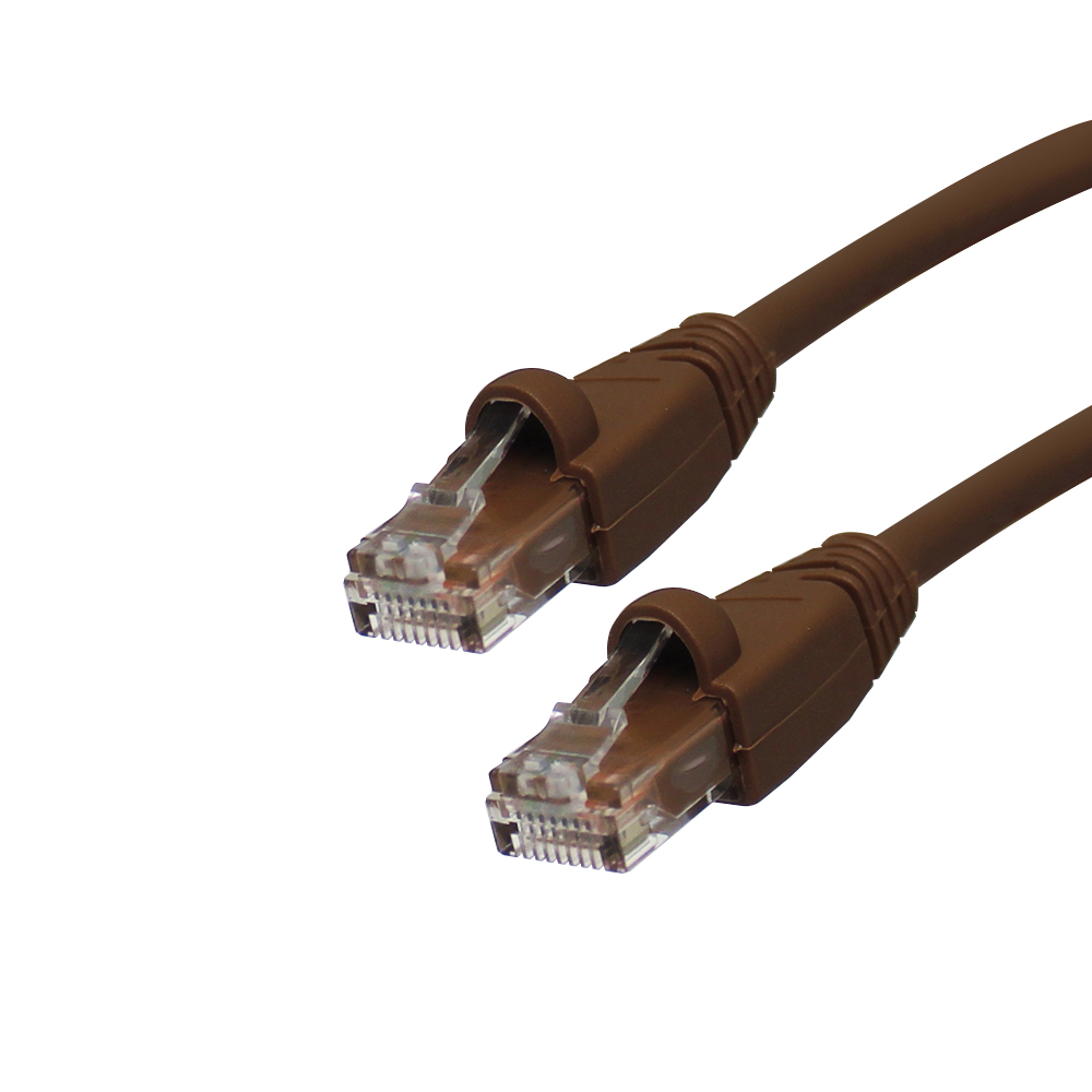 Videk Cat6 Booted UTP RJ45 to RJ45 Patch Cable Brown 10Mtr