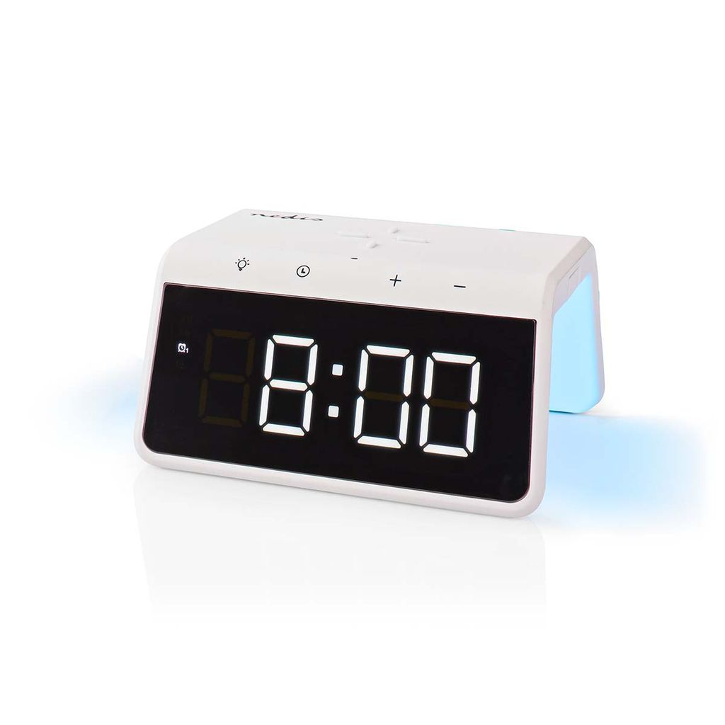 EU Product - Wireless Charger with Alarm Clock & LED Display � 15W Qi Fast Charging � White thumbnail