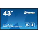 iiyama LH4360UHS-B2AG Signage Display Digital A-board 108 cm (42.5") LED Wi-Fi 500 cd/m² 4K Ultra HD Black Built-in processor Android 11 24/7