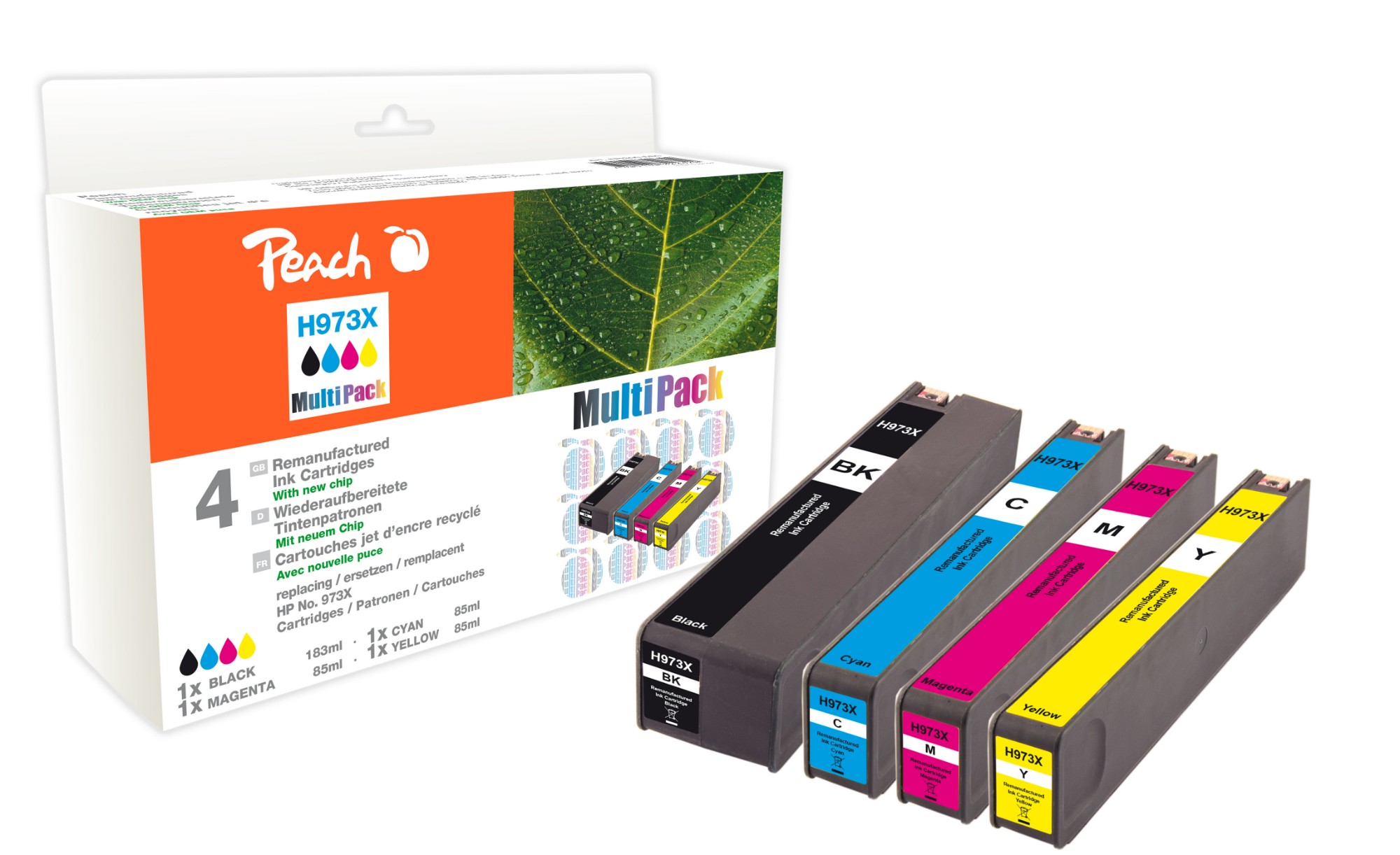 Peach PI300-750 ink cartridge 4 pc(s) Compatible High (XL) Yield Black, Cyan, Magenta, Yellow