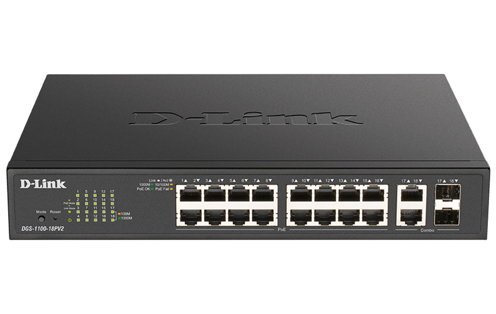 D-Link DGS-1100-18PV2 network switch Managed L2 Gigabit Ethernet (10/1