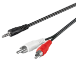 Pro2 1m Stereo 3.5mm Plug to 2x Red White RCA Cable