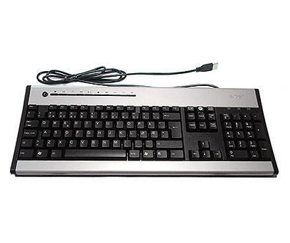 KB.KUS03.258 keyboard USB QWERTZ Czech Black, Silver
