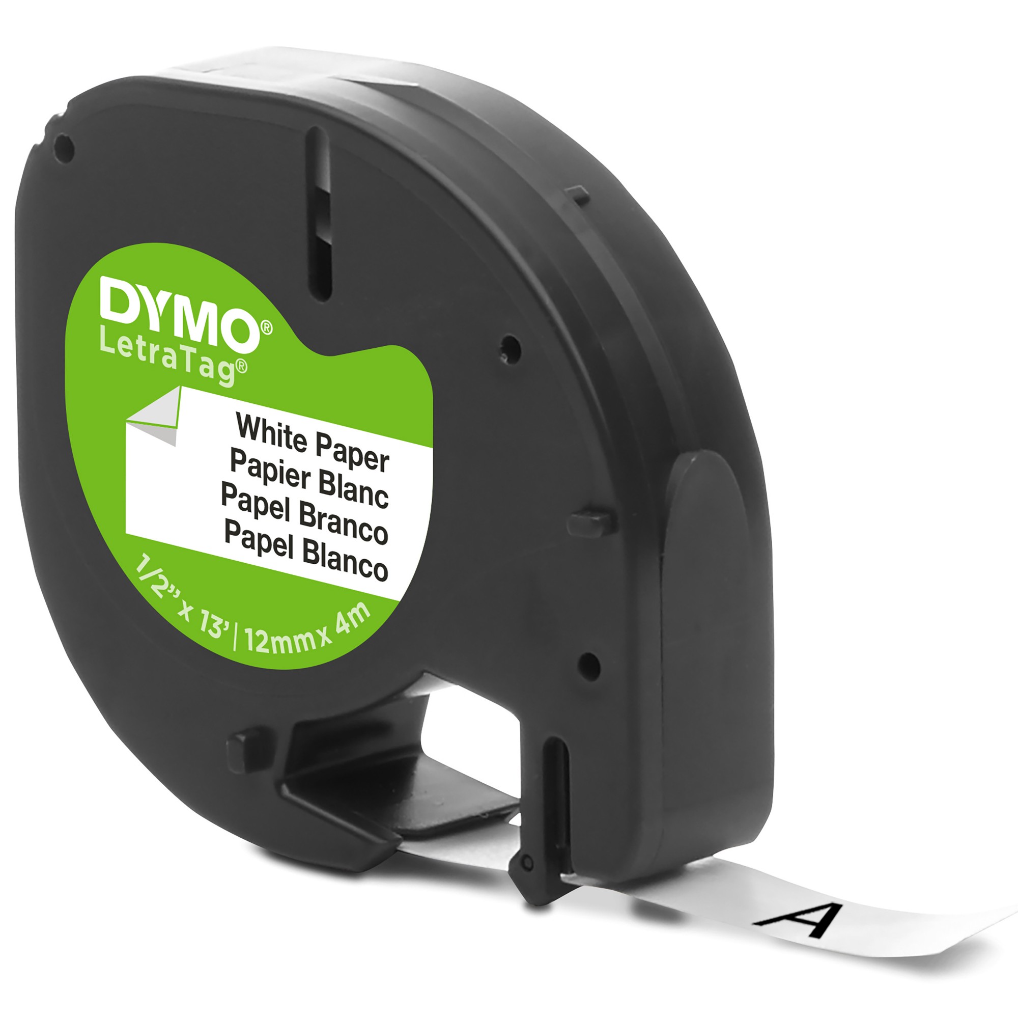 Dymo 91200 LetraTag Paper Tape 12mm x 4m White S0721510