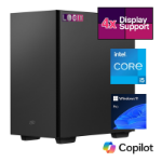 LOGIX Micro Tower - Designed for CCTV Use - Intel i5 Processor, 16GB Kingston Memory, 500GB Kingston SSD, Output to 4 Monitors, with Dual LAN, Windows 11 Pro Intel® Core™ i5 DDR5-SDRAM Black
