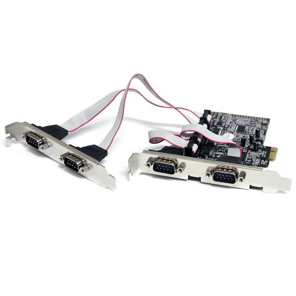 Image of StarTech.com 4 Port Native PCI Express RS232 Serial Adapter Card...