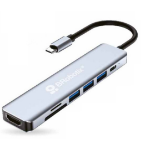 BRobotix 406979 base para laptop o replicador de puertos Alámbrico USB 3.2 Gen 1 (3.1 Gen 1) Type-C Plata