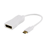 Deltaco USBC-DP1 video cable adapter 0.1 m USB Type-C DisplayPort White