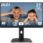 MSI PRO MP275PG 27 Inch Monitor, FHD (1920 x 1080), 100Hz, IPS, 1ms, 1x HDMI 1.4b, 1x DP 1.2a output, 1x D-Sub(VGA), Built-in Speakers, Anti-Glare, Anti-Flicker, Less Blue light, TÜV Certified, VESA, Kensington, 4-way adjustable stand, Black